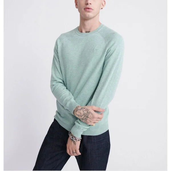 Superdry Orange Label Cotton Jumper, Green (S)
