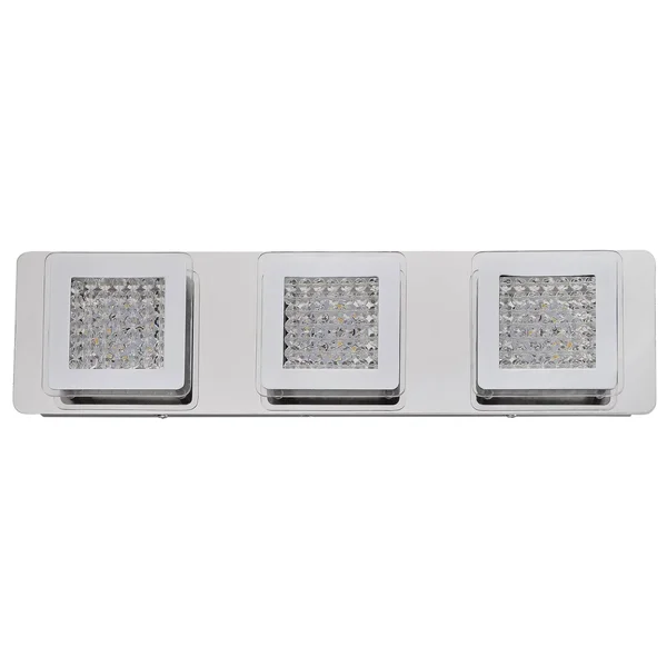Quad Goals 3-Light LED Polished Chrome Bath Fixture with Real Crystal Drape