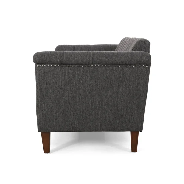 Shahmeer Contemporary Channel Stitch Fabric 3 Seater Sofa - Beige