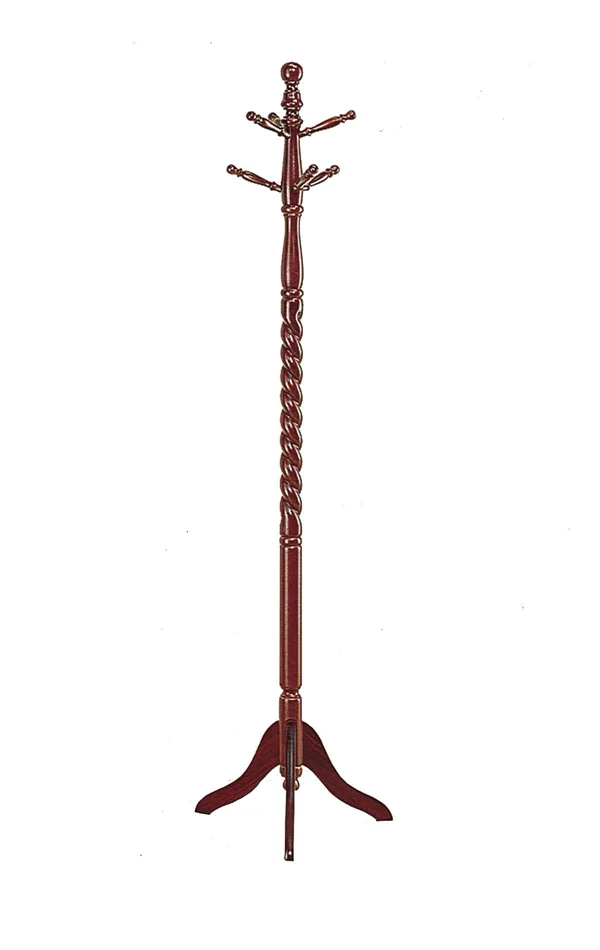 71.75x22 Brown Traditional Coat Rack with Pegs and Curved Base